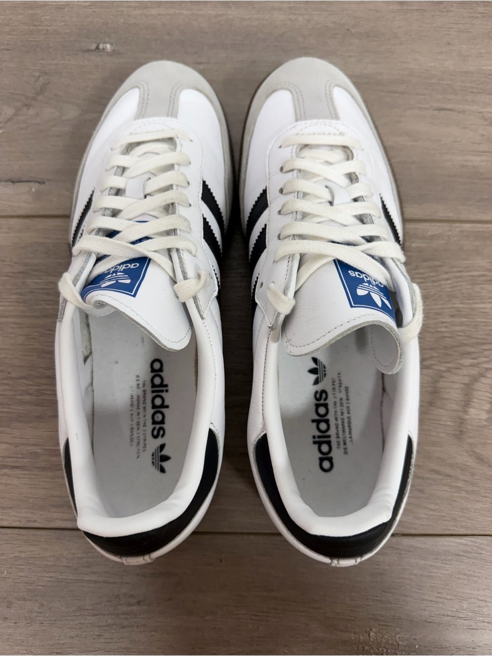 Used men’s Adidas Samba OG Shoes in the Cloud White / Core Black size 10 - Picture 6 of 10